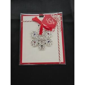Lenox Silver Jeweled Charm Christmas Snowflake Ornament